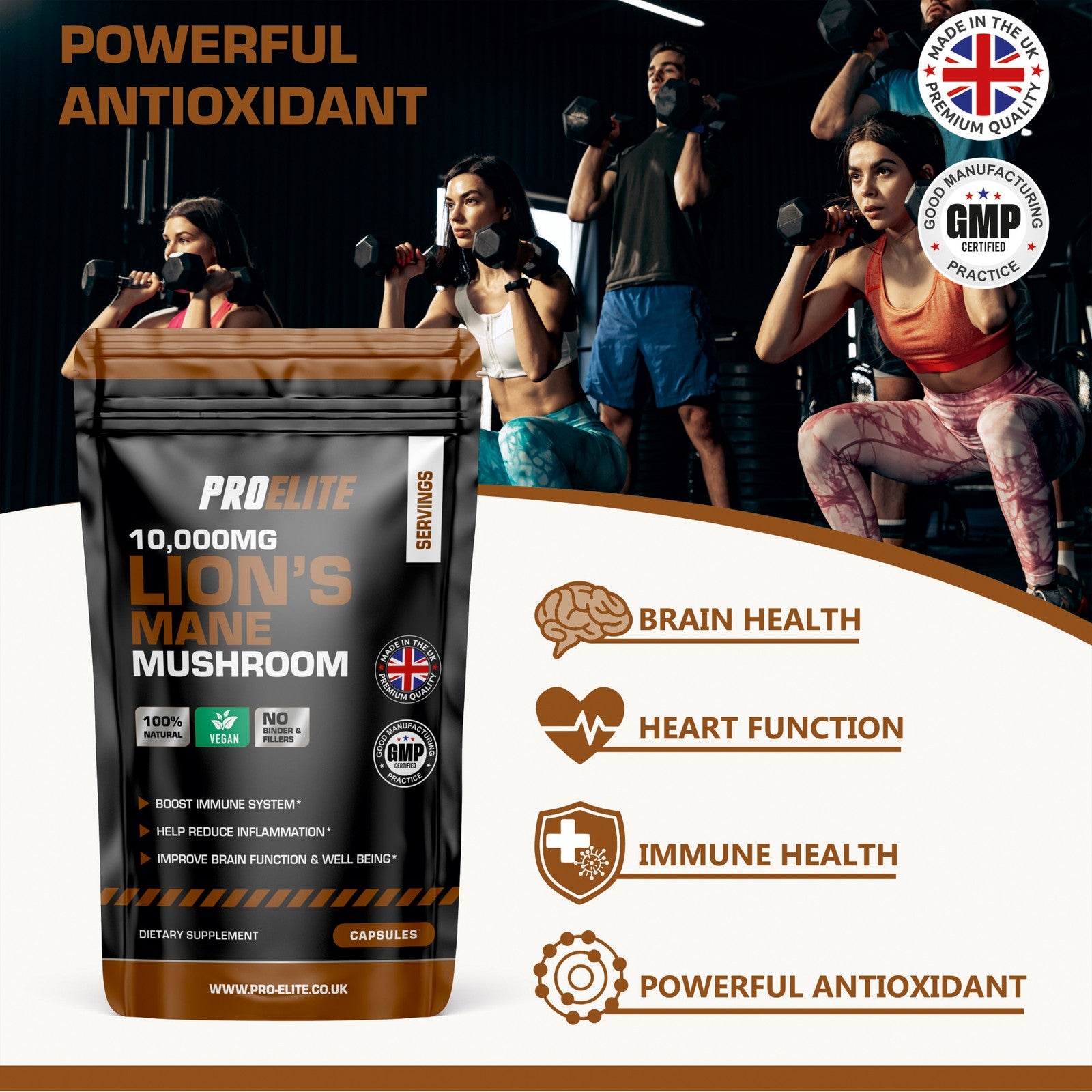 Lions Mane Mushroom Extract Capsules 10,000Mg 240Mg Polysaccharide
