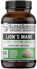 Organic Lions Mane  Supplements | Full-Spectrum Mushroom Powder | 100% Fruiting Bodies | No Fillers