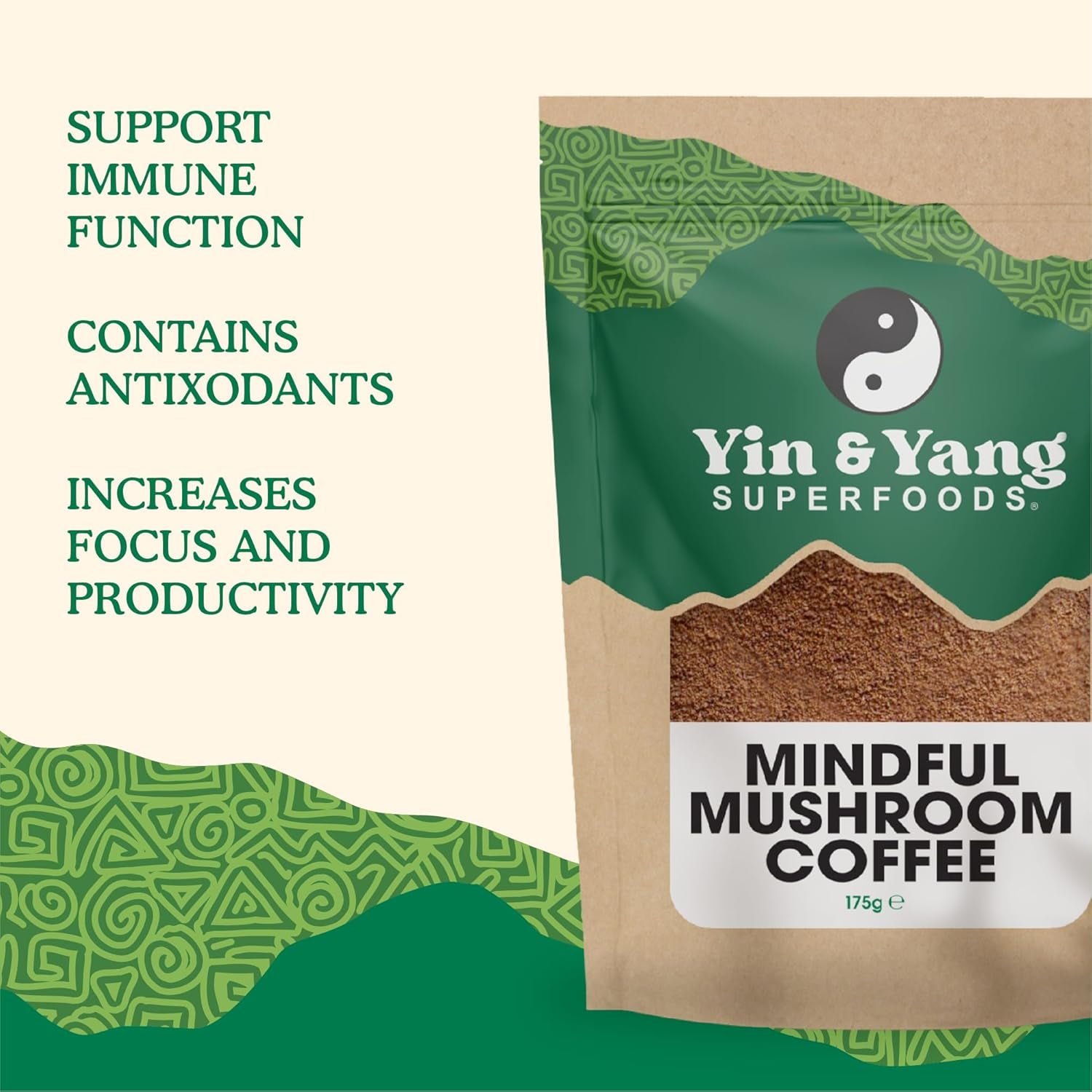 Mushroom Coffee 175G, by  (35 Servings), Boost Focus & Immunity | Reishi, Cordyceps, Lion'S Mane, Chaga, Brazilian Arabica Instant Coffee | Antioxidant Rich