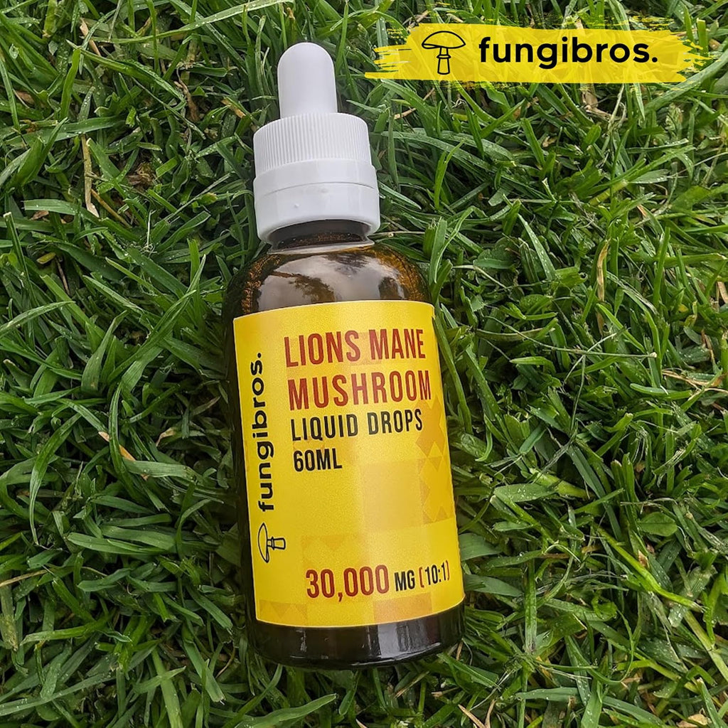 . High Strength Lions Mane Liquid 60Ml 30,000Mg 10:1 Extract Ratio, 2-Month Supply, Functional Mushroom 100% Fruiting Body