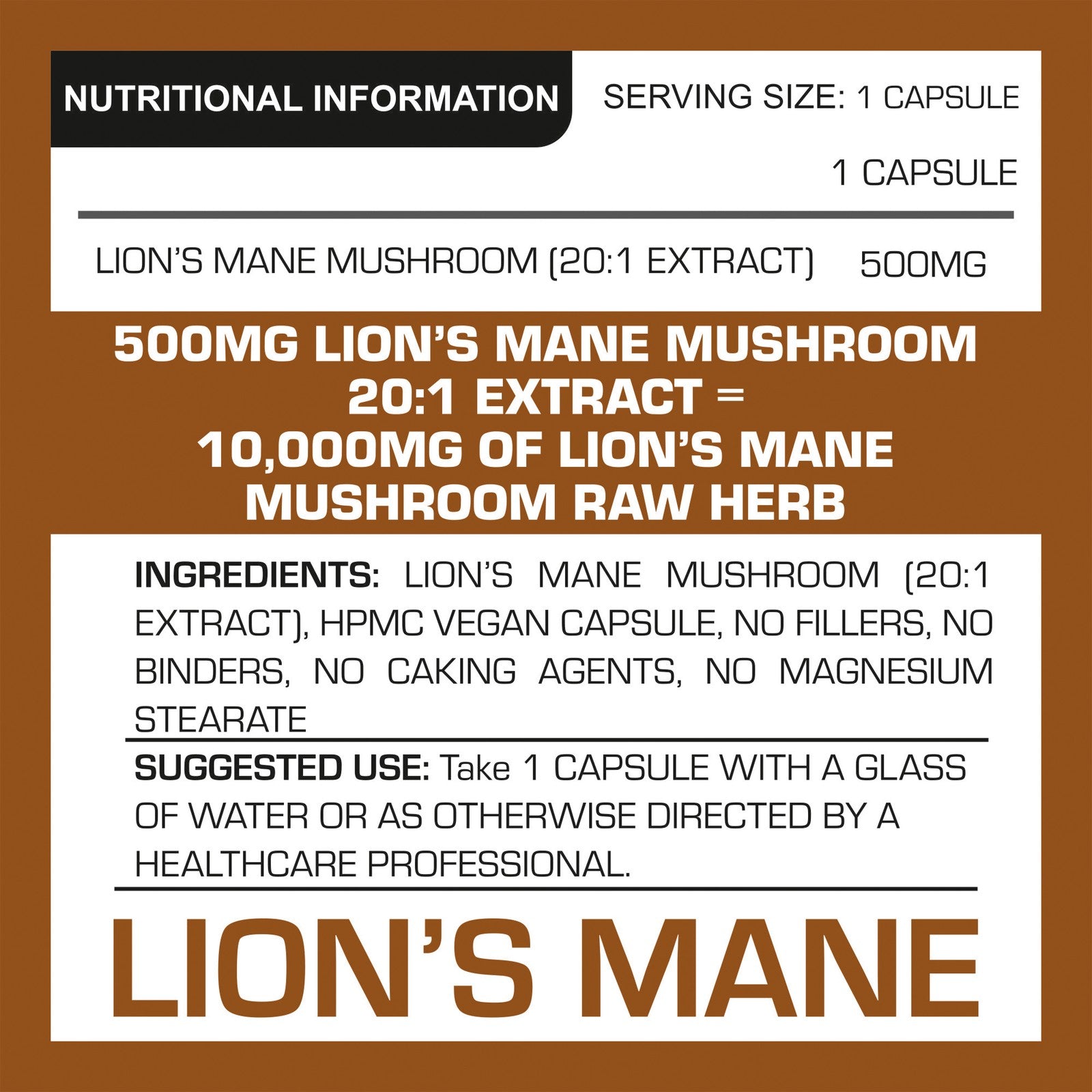 Lions Mane Mushroom Extract Capsules 10,000Mg 240Mg Polysaccharide