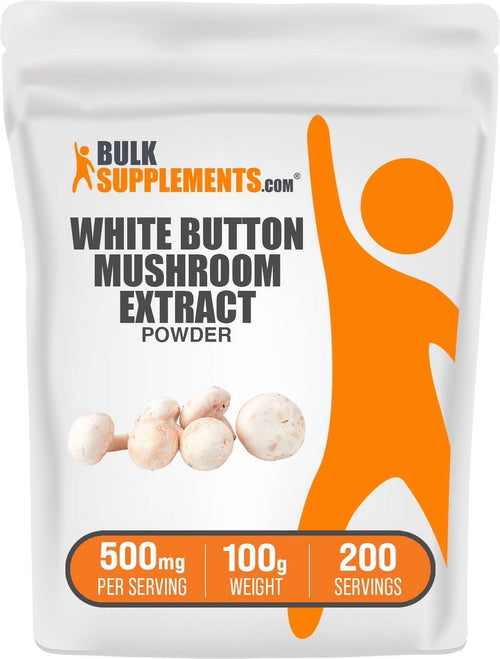 Bulksupplements White Button Mushroom Extract Powder - Herbal Supplement, Agaricus Bisporus Extract - Vegan, 500Mg per Serving, 100G (3.5 Oz)