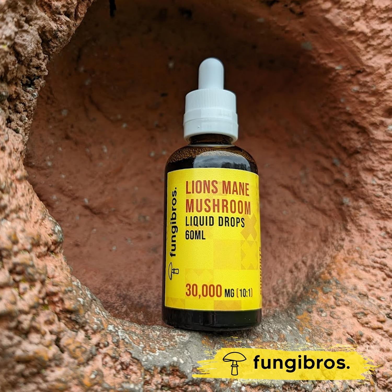 . High Strength Lions Mane Liquid 60Ml 30,000Mg 10:1 Extract Ratio, 2-Month Supply, Functional Mushroom 100% Fruiting Body