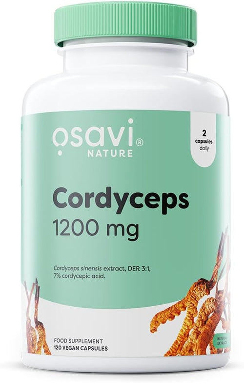 Cordyceps 1200 Mg – 120 Vegan Capsules | Standardized Cordyceps Mycelia Extract for Energy, Endurance & Vitality | Supports Physical Performance & Immune Health