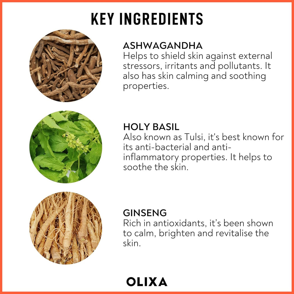 Olixa Beauty - Mushroom Facial Mist - Skin Protecting - with Reishi Mushroom, Shiitake Mushroom, Holy Basil, Ashwaghandha, Ginseng - Adaptogen - Face Mist Spray - 50Ml