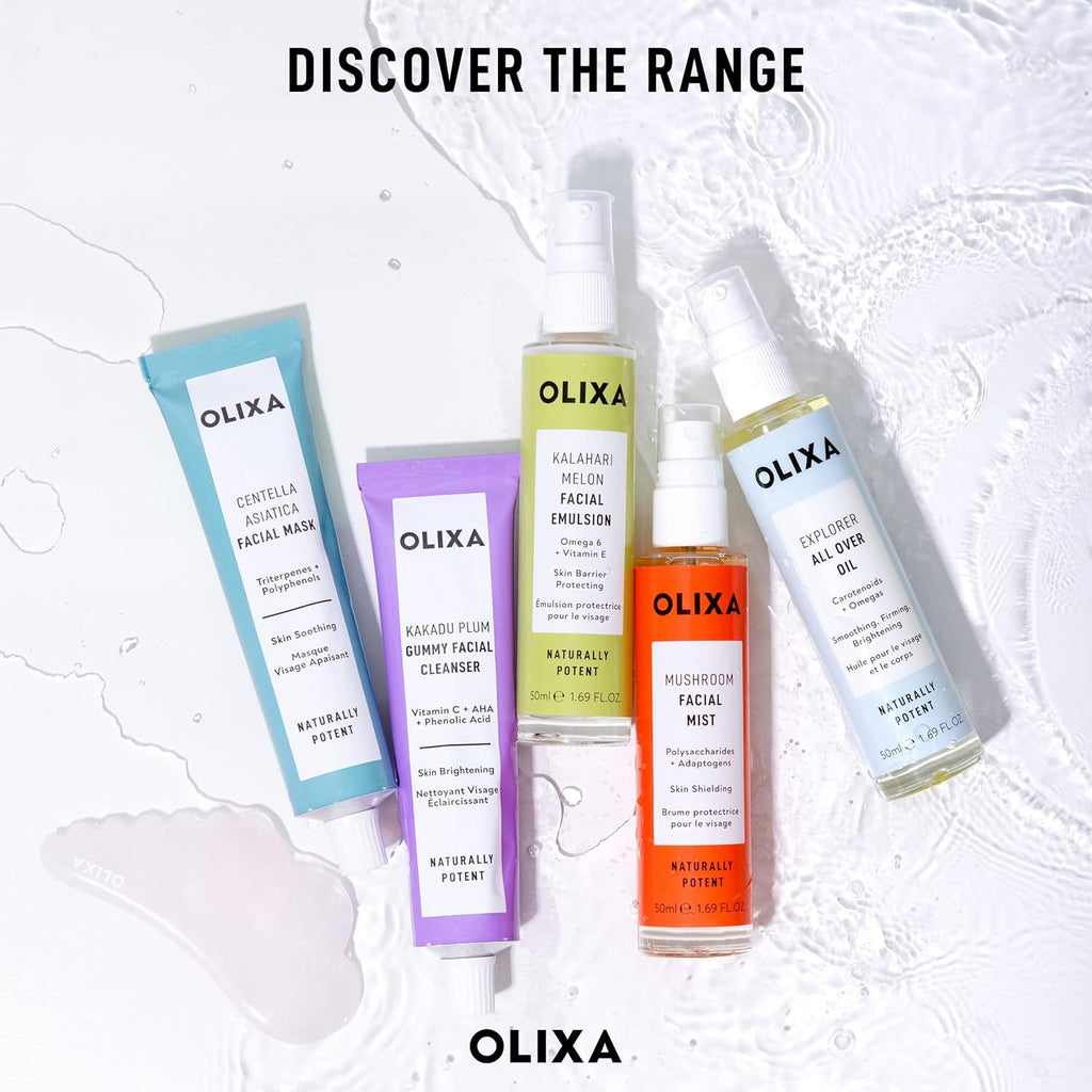 Olixa Beauty - Mushroom Facial Mist - Skin Protecting - with Reishi Mushroom, Shiitake Mushroom, Holy Basil, Ashwaghandha, Ginseng - Adaptogen - Face Mist Spray - 50Ml