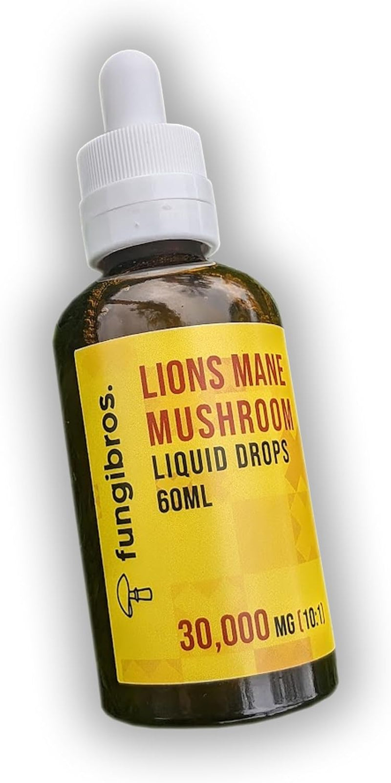. High Strength Lions Mane Liquid 60Ml 30,000Mg 10:1 Extract Ratio, 2-Month Supply, Functional Mushroom 100% Fruiting Body