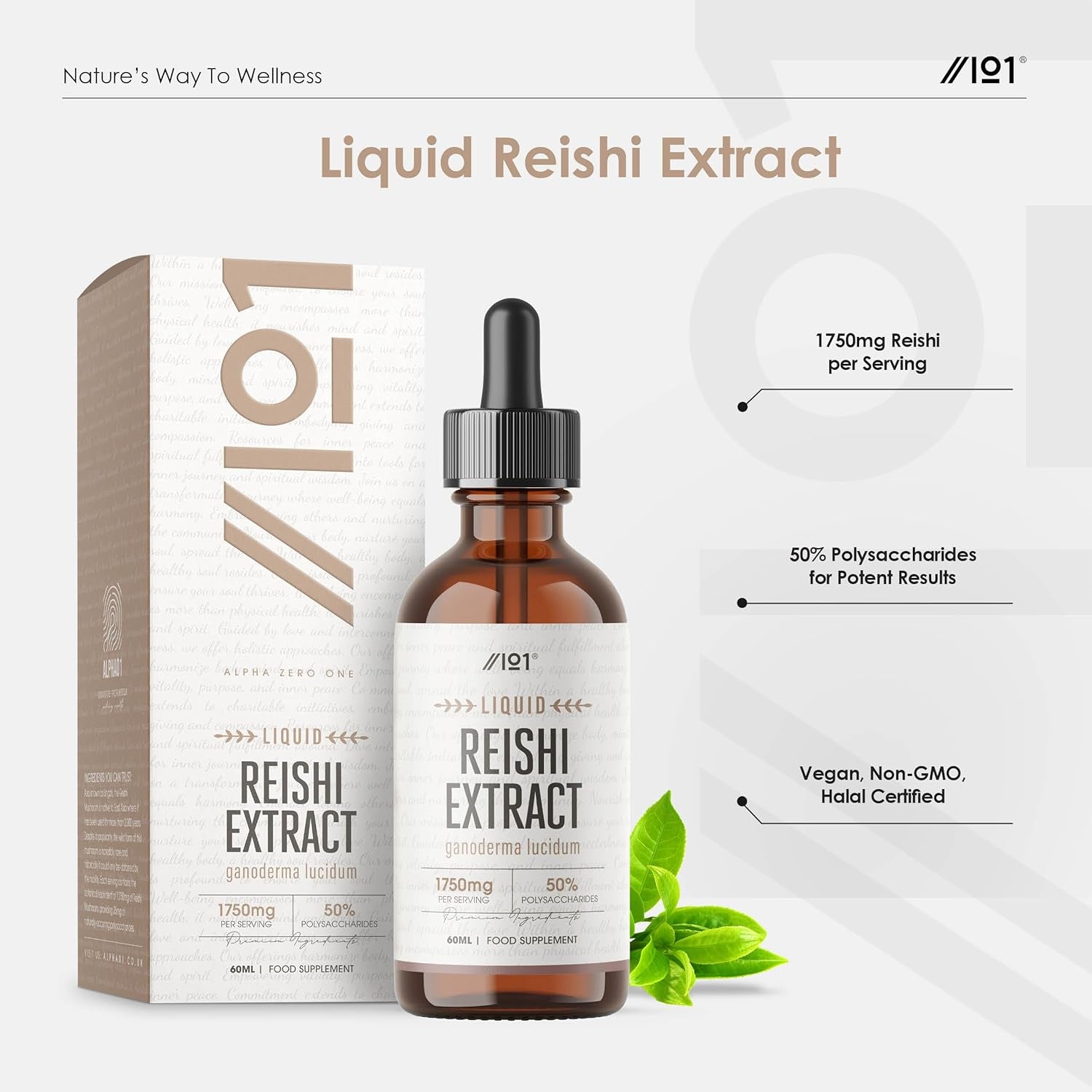 Reishi Mushroom Drops - High Strength 50% Polysaccharide