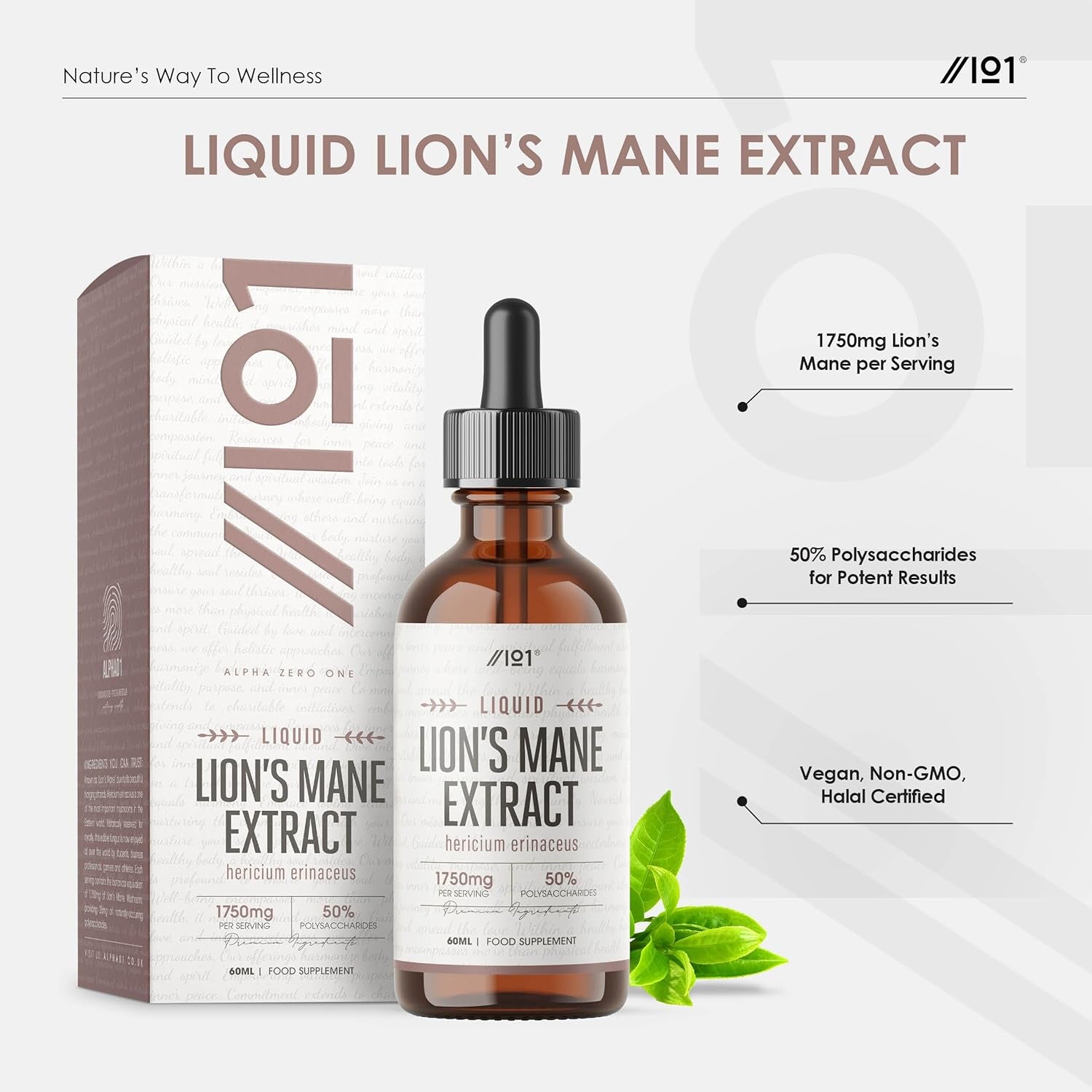 Lions Mane Drops - High Strength 50% Polysaccharide