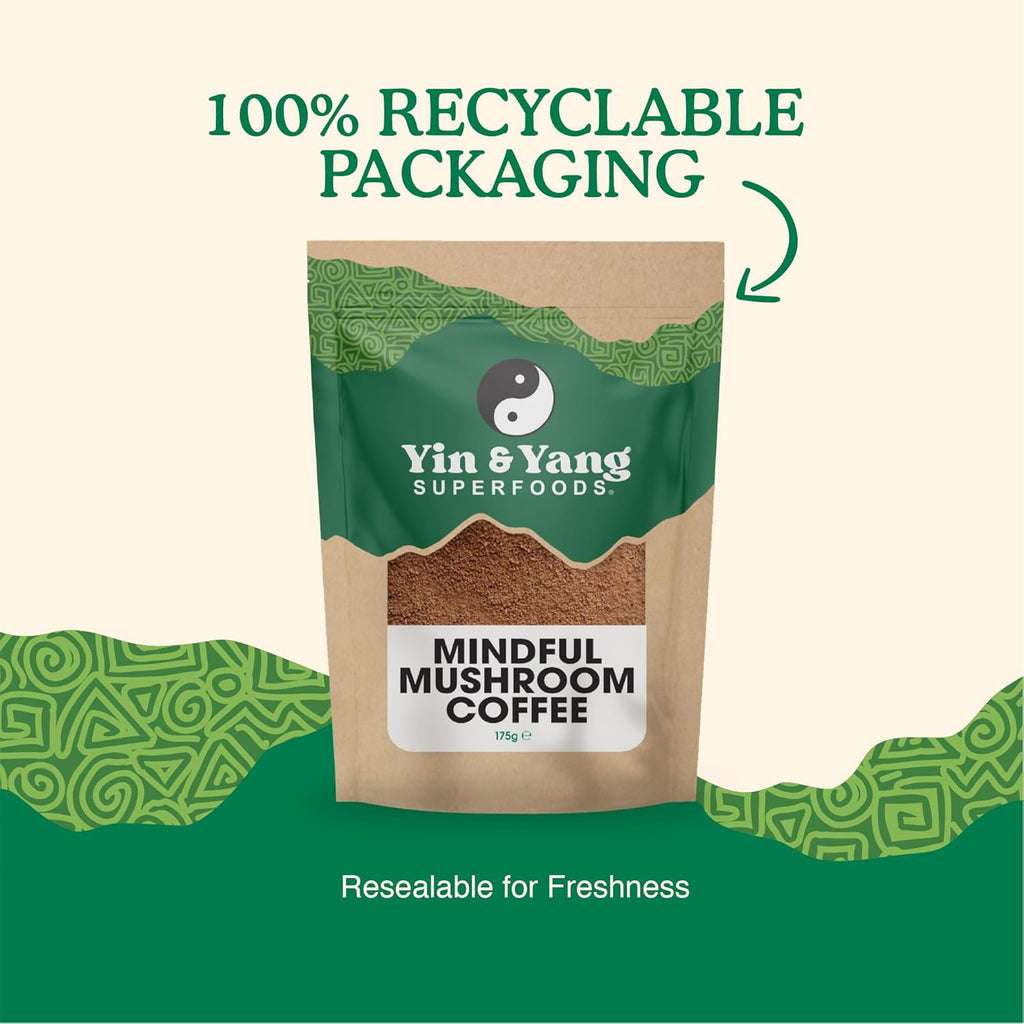 Mushroom Coffee 175G, by  (35 Servings), Boost Focus & Immunity | Reishi, Cordyceps, Lion'S Mane, Chaga, Brazilian Arabica Instant Coffee | Antioxidant Rich
