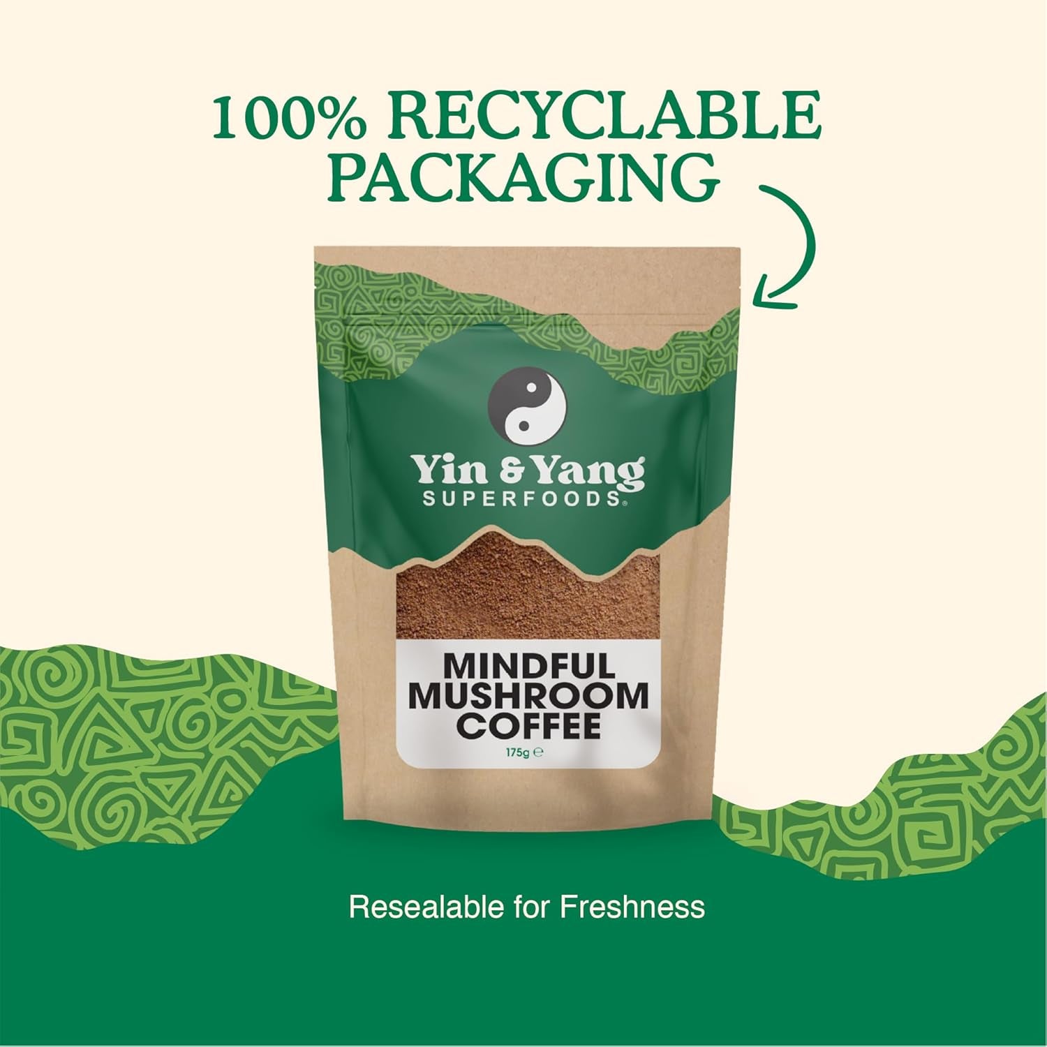 Mushroom Coffee 175G, by  (35 Servings), Boost Focus & Immunity | Reishi, Cordyceps, Lion'S Mane, Chaga, Brazilian Arabica Instant Coffee | Antioxidant Rich