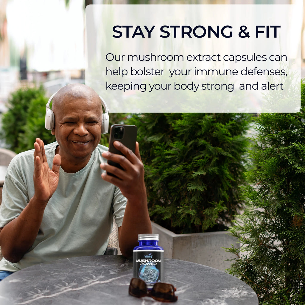 Mushroom Power Complex 10-In-1 Nootropic Dietary Supplement for Gut Microbiome, Focus, Energy & Vitality - 120 Capsules