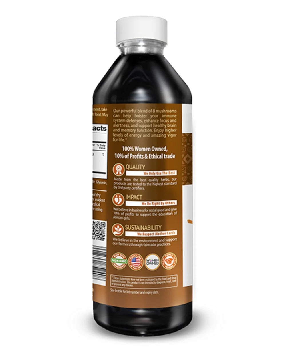 Mushroom Supplements Blends Liquid Extract 12Fl.Oz, Reishi, Chaga, Turkey Tails, Organic Lion'S Mane, Nootropic Brain Supplements for Memory and Focus -