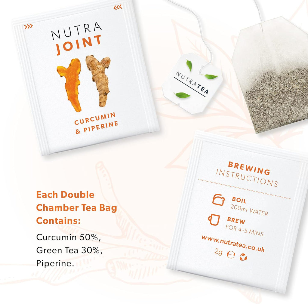 NUTRAJOINT - Joint Care Tea | Helps Improve Mobility & Flexibility - with Turmeric, Green Tea & Black Pepper - 20 Enveloped Tea Bags - by